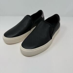 Ugg Jass Leather Slip-on Sneaker Womens 8 Black Silver Preppy Casual Shoes NWT